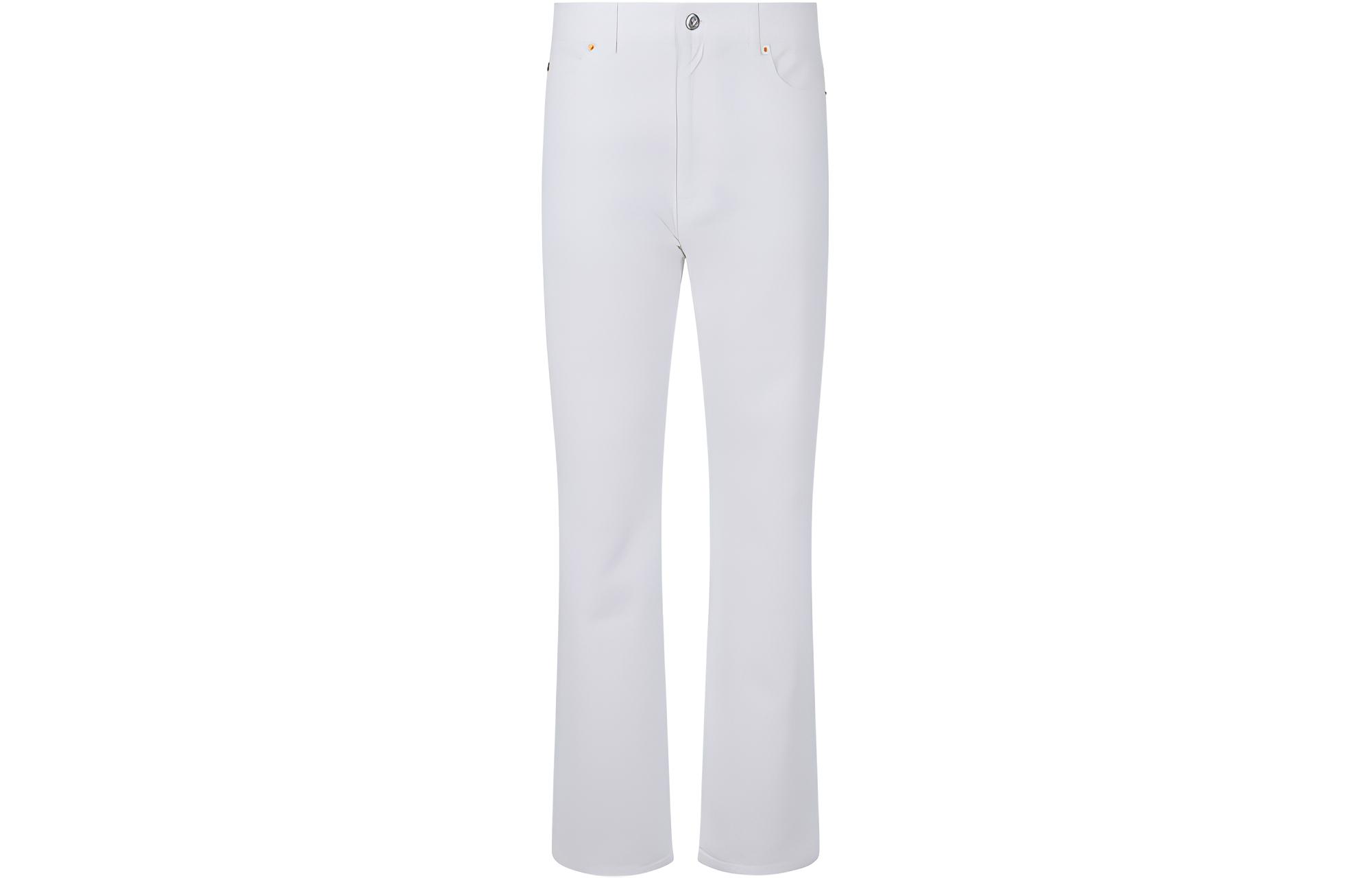 (Women) Valentino SS23  White Straight-Leg Jeans with Solid Color Logo Print. XB0DD13N8EK0BO