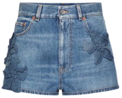 (Women) Valentino SS24 High-Waist Straight Denim Shorts Deep Blue. 4B0DD17H8KJ-558 (Women) Valentino SS24 High-Waist Straight Denim Shorts Deep Blue. 4B0DD17H8KJ-558
