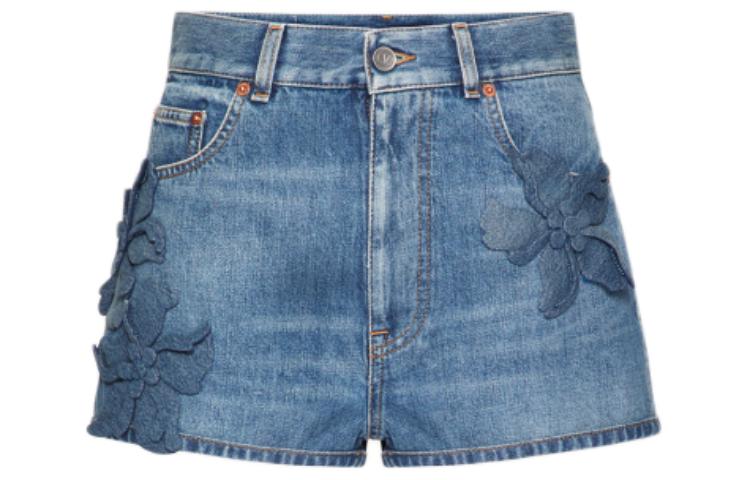 Order (Women) Valentino SS24  High-Waist Straight Denim Shorts Deep Blue. 4B0DD17H8KJ-558