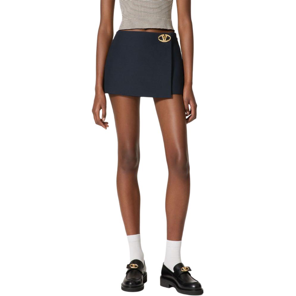 Lookbook (W) Valentino SS24 Falda Envolvente Talle Alto Azul Medianoche Falda Casual BRABF51CF