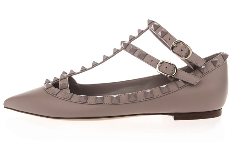 (W) Valentino Stud Flat 'Pink'