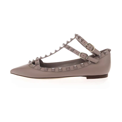 (W) Valentino Stud Flat 'Pink'