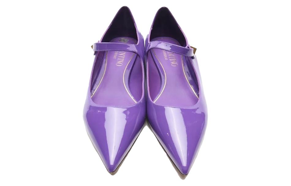 (W) Valentino Studded Buckle Pointed-Toe Flats 'Purple Patent' 圖 4