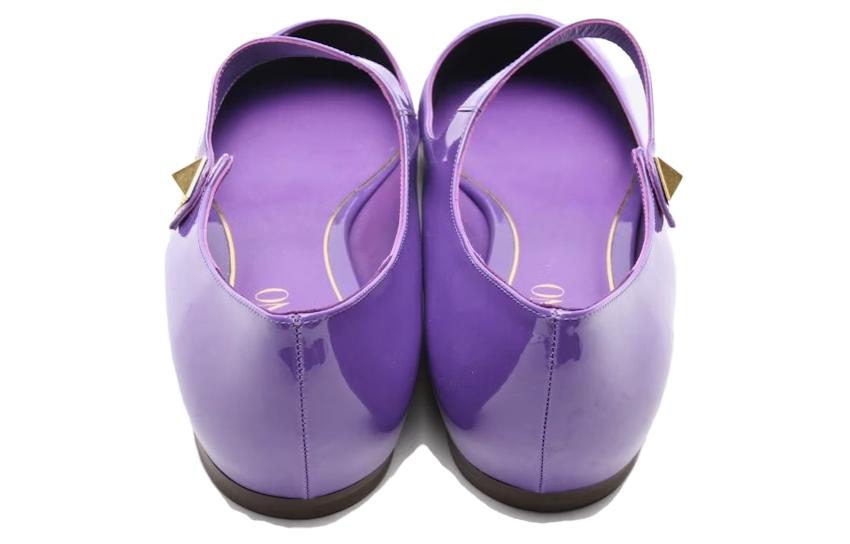 (W) Valentino Studded Buckle Pointed-Toe Flats 'Purple Patent' 圖 5