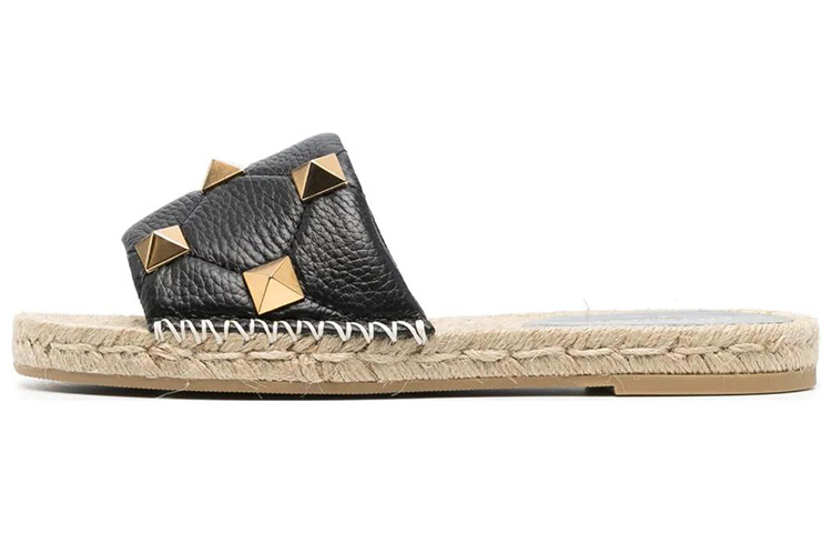 (Women) Valentino Studded Flat Sandal 'Black' 2W2S0FY0HYZ0NO