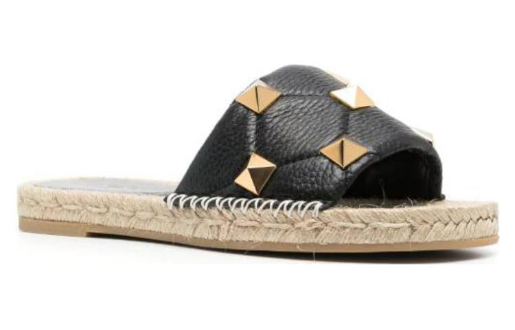 Lookbook (W) Sandal Datar Studded Valentino 'Hitam' 2W2S0FY0HYZ0NO