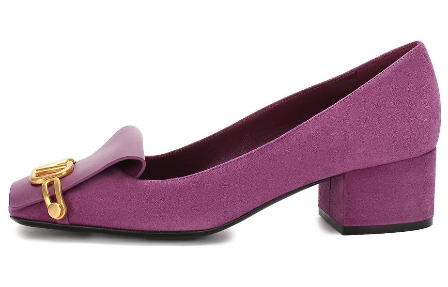 (W) Valentino Suede 'Purple Chunky Heel'