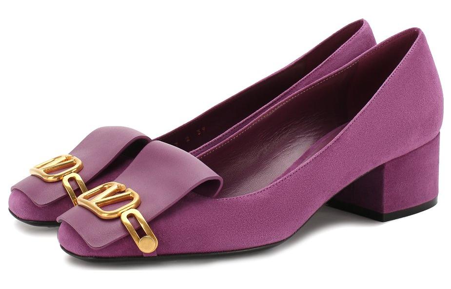(W) Valentino Suede 'Purple Chunky Heel' 圖 2
