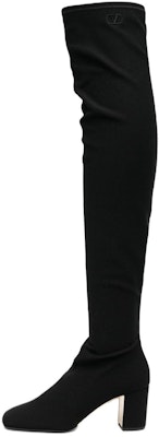 (Women) Valentino Suede Round Toe Chunky Heel Tall Boots 'Black' 1W2S0EZ8ITT0NO Buy (Women) Valentino Suede Round Toe Chunky Heel Tall Boots 'Black' 1W2S0EZ8ITT0NO