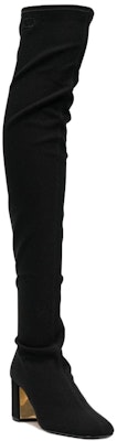 (Women) Valentino Suede Round Toe Chunky Heel Tall Boots 'Black' 1W2S0EZ8ITT0NO Order (Women) Valentino Suede Round Toe Chunky Heel Tall Boots 'Black' 1W2S0EZ8ITT0NO