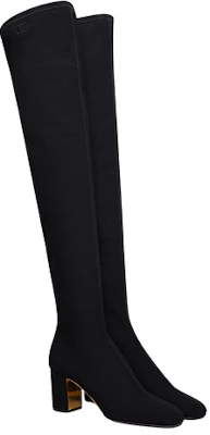 (W) Botas Altas Valentino de Ante Negro con Punta Redonda y Tacón Grueso. 1W2S0EZ8ITT0NO Lookbook (W) Botas Altas Valentino de Ante Negro con Punta Redonda y Tacón Grueso. 1W2S0EZ8ITT0NO