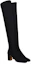 Lookbook (W) Botas Altas Valentino de Ante Negro con Punta Redonda y Tacón Grueso. 1W2S0EZ8ITT0NO