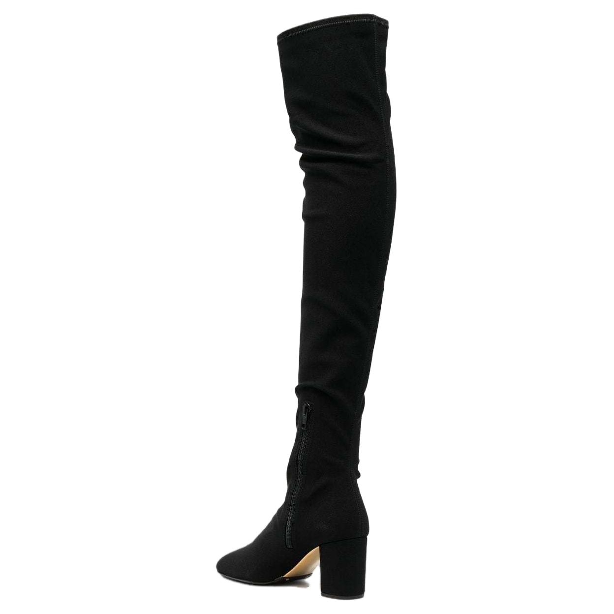 Shop (W) Botas Altas Valentino de Ante Negro con Punta Redonda y Tacón Grueso. 1W2S0EZ8ITT0NO