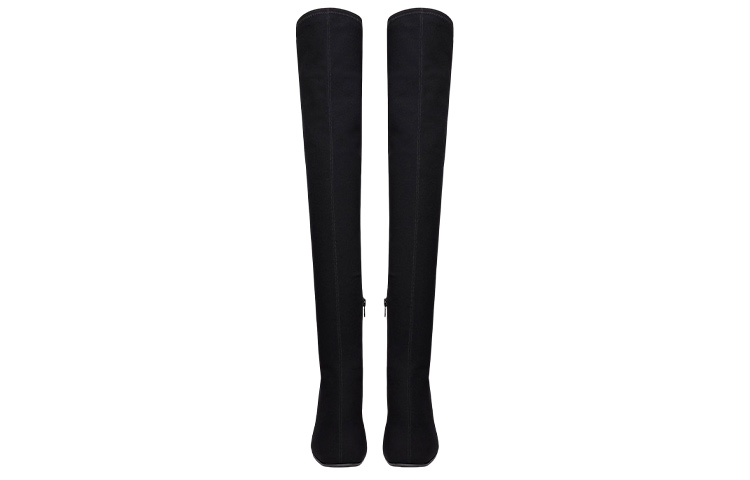 Purchase (W) Botas Altas Valentino de Ante Negro con Punta Redonda y Tacón Grueso. 1W2S0EZ8ITT0NO