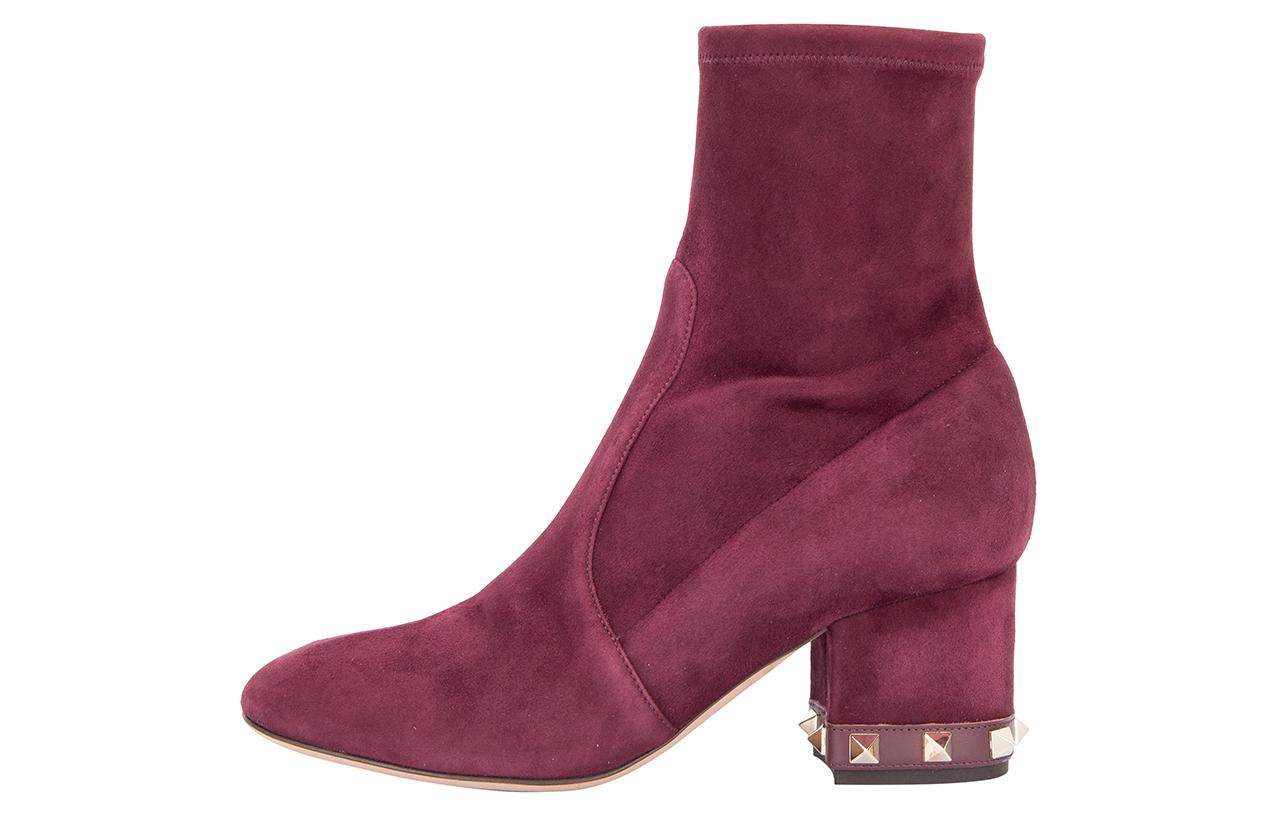 (Women) Valentino Suede Zip Block Heel Ankle Boot 'Peach Pink' SW2S0E85WUVU26