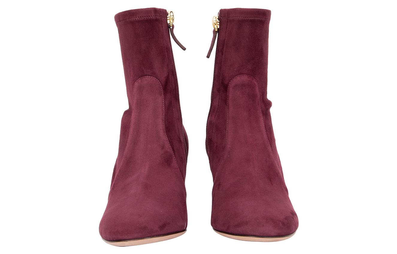 Lookbook (W) Bota de Tobillo Valentino Suede Tacón Bajo Cremallera 'Rosa Melocotón' SW2S0E85WUVU26