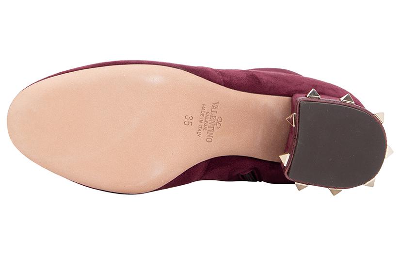 Purchase (W) Bota de Tobillo Valentino Suede Tacón Bajo Cremallera 'Rosa Melocotón' SW2S0E85WUVU26