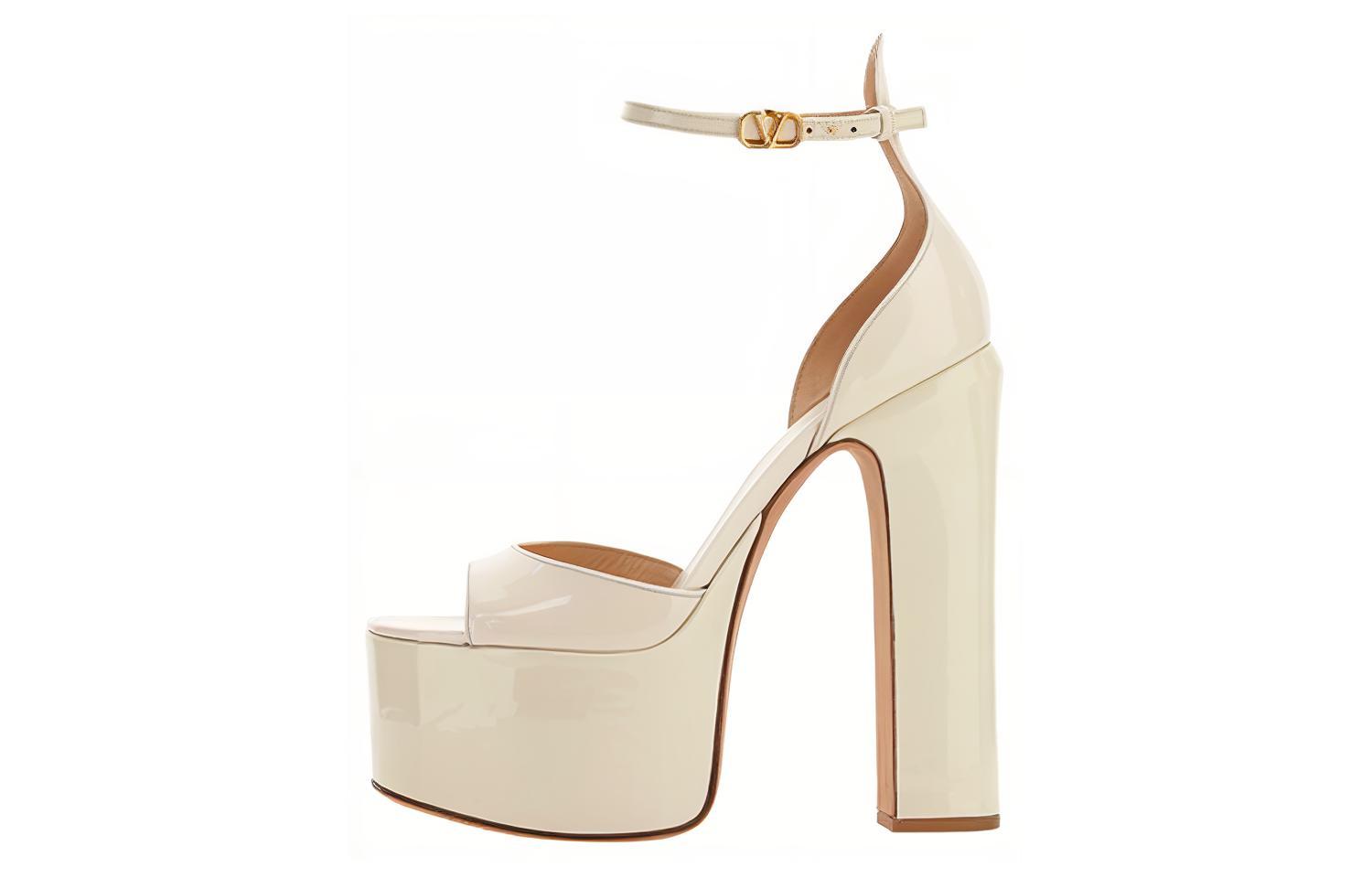 (Women) Valentino Tan-Go 'Beige Patent Open-Toe Buckle' 2W0S0FE0VNEI16