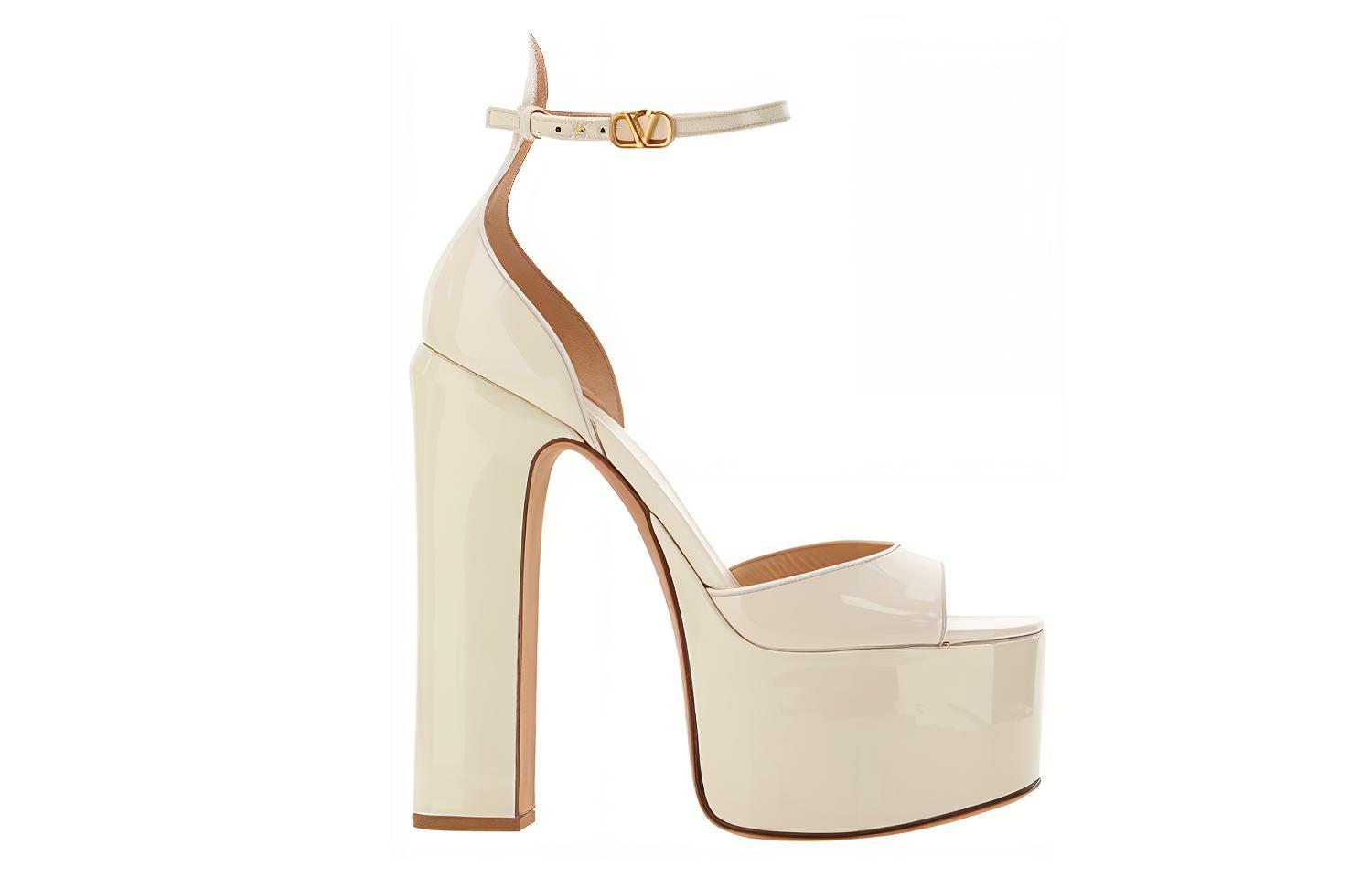 (W) Valentino Tan-Go 'Beige Patent Open-Toe Buckle' 圖 2