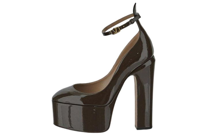 (W) Valentino Tan-Go 'Brown Patent Buckle'