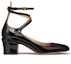 Order (Women) Valentino Tan-Go Black 'Patent Leather Buckle Chunky-Heel' 2W2S0FW5VNE0NO