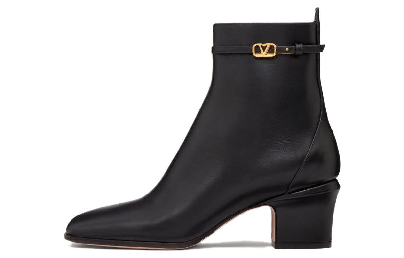 (Women) Valentino Tan-Go Leather Square-Toe Zip Ankle Boots 'Black' 3W2S0GZ2ATZ0NO