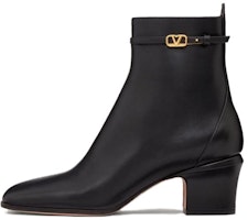 (Women) Valentino Tan-Go Leather Square-Toe Zip Ankle Boots 'Black' 3W2S0GZ2ATZ0NO (Women) Valentino Tan-Go Leather Square-Toe Zip Ankle Boots 'Black' 3W2S0GZ2ATZ0NO