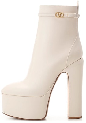 (Women) Valentino Tan-Go Short Boots 'White Signature Plate Chunky Heel' 1W0S0FE1ATZI16 Buy (Women) Valentino Tan-Go Short Boots 'White Signature Plate Chunky Heel' 1W0S0FE1ATZI16