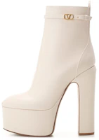 (Women) Valentino Tan-Go Short Boots 'White Signature Plate Chunky Heel' 1W0S0FE1ATZI16 (Women) Valentino Tan-Go Short Boots 'White Signature Plate Chunky Heel' 1W0S0FE1ATZI16
