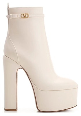 (Women) Valentino Tan-Go Short Boots 'White Signature Plate Chunky Heel' 1W0S0FE1ATZI16 Order (Women) Valentino Tan-Go Short Boots 'White Signature Plate Chunky Heel' 1W0S0FE1ATZI16