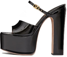 (Women) Valentino Tan-Go Slide 'Patent Black Buckle High-Heel' 2W2S0FS4VNE0NO (Women) Valentino Tan-Go Slide 'Patent Black Buckle High-Heel' 2W2S0FS4VNE0NO