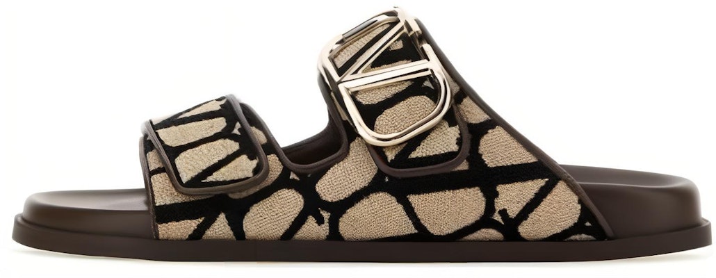 (Women) Valentino Toile Iconographe Double Strap Sandal 'VLogo - Brown' 3W2S0HH1-SBT-6ZN Buy (Women) Valentino Toile Iconographe Double Strap Sandal 'VLogo - Brown' 3W2S0HH1-SBT-6ZN
