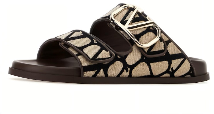 (Women) Valentino Toile Iconographe Double Strap Sandal 'VLogo - Brown' 3W2S0HH1-SBT-6ZN Lookbook (Women) Valentino Toile Iconographe Double Strap Sandal 'VLogo - Brown' 3W2S0HH1-SBT-6ZN