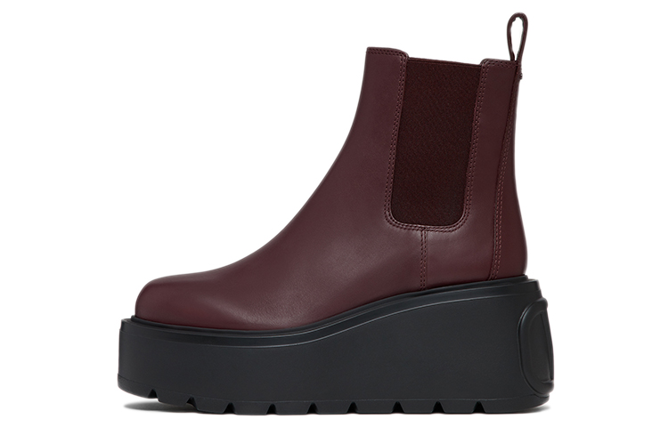 (W) Valentino Uniqueform Chelsea Boot 'Burgundy Calfskin'