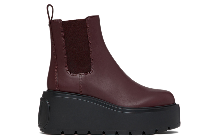 (W) Valentino Uniqueform Chelsea Boot 'Burgundy Calfskin' 圖 2