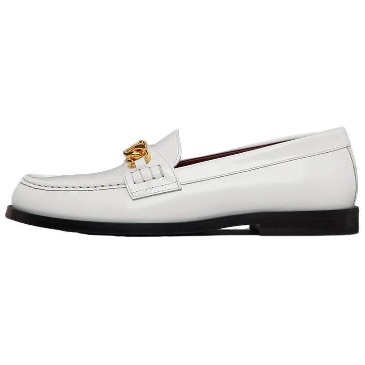 Buy (W) 华伦天奴 V字链条乐福鞋 '白色' 1W2S0EQ6YZX0BO