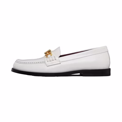 (W) Valentino V Logo Chain Loafer 'White'