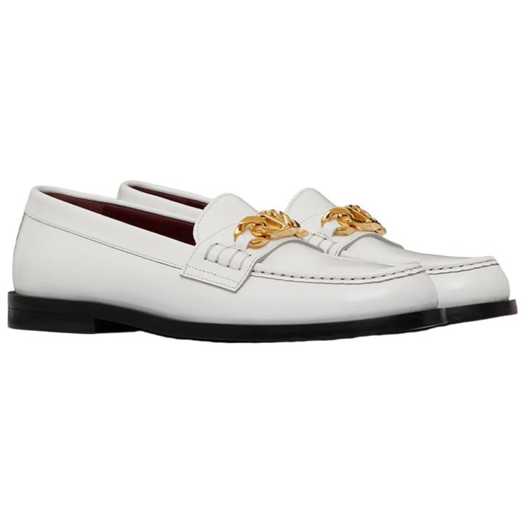 Lookbook (W) 华伦天奴 V字链条乐福鞋 '白色' 1W2S0EQ6YZX0BO