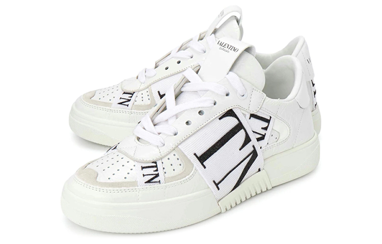 Order Valentino華倫天奴 皮革 系帶低筒印花 時尚板鞋 女款 白色