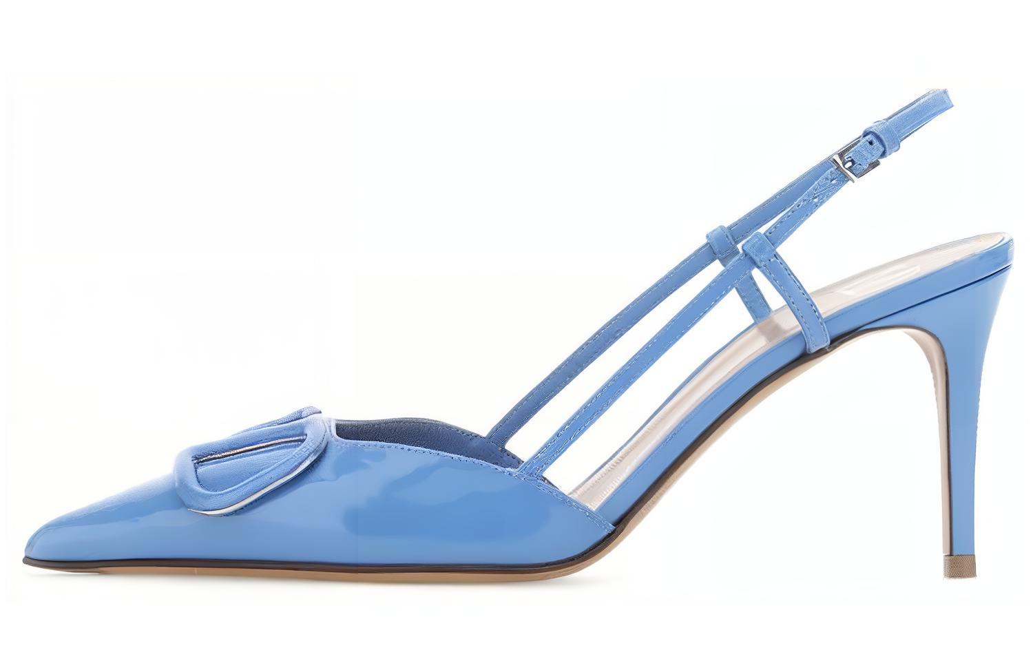 (W) Valentino Vlogo 'Blue Pointed High Heels'