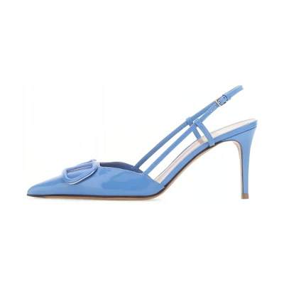 (W) Valentino Vlogo 'Blue Pointed High Heels'