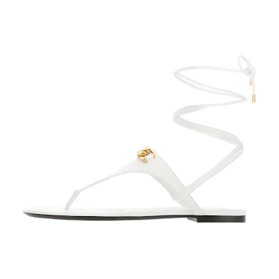 (W) Valentino VLogo Thong Sandals 'White'
