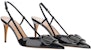 (W) Valentino VLogo Hitam 'Shiny Calfskin Open-Toe' WW2S0R01TMK0NO