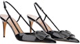Order (W) Valentino VLogo Hitam 'Shiny Calfskin Open-Toe' WW2S0R01TMK0NO