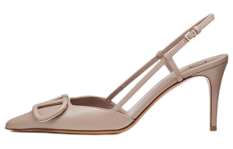 (Women) Valentino Vlogo Calfskin High-Heeled Sandals with Ankle Straps 'Nude Pink' XW2S0R01MZFP45