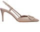 Order (W) Valentino Vlogo Sandal Tumit Tinggi Kulit Ankle Strap 'Nude Pink' XW2S0R01MZFP45