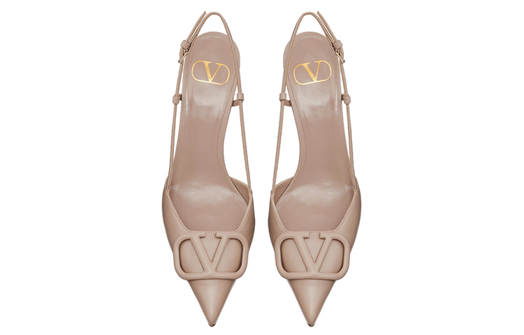 Shop (W) 발렌티노 VLTN 누드 핑크 송아지 가죽 앵클 스트랩 하이힐 샌들 XW2S0R01MZFP45