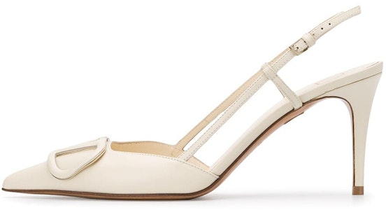 華倫天奴 VLogo 小牛皮後綁帶時尚涼鞋 女款 白色 Buy 華倫天奴 VLogo 小牛皮後綁帶時尚涼鞋 女款 白色