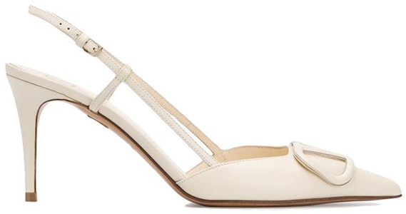 華倫天奴 VLogo 小牛皮後綁帶時尚涼鞋 女款 白色 Order 華倫天奴 VLogo 小牛皮後綁帶時尚涼鞋 女款 白色