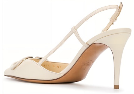 華倫天奴 VLogo 小牛皮後綁帶時尚涼鞋 女款 白色 Shop 華倫天奴 VLogo 小牛皮後綁帶時尚涼鞋 女款 白色